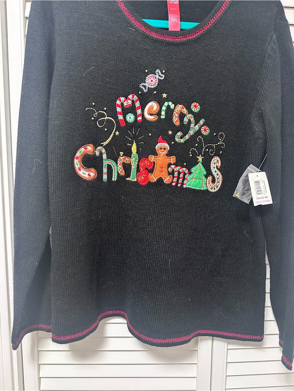 lChristmas Embroidered Sweater with bling